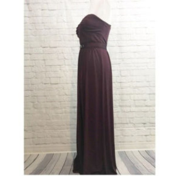 Max and Cleo Full Length Plum Gown Size 6 - Picture 3 of 7